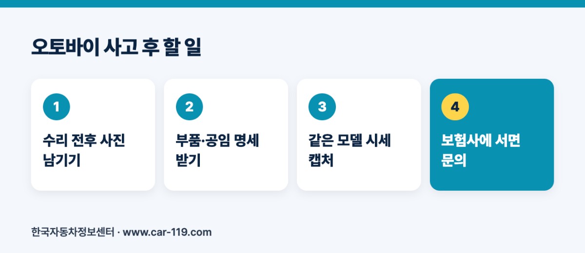 오토바이 사고 후 할 일