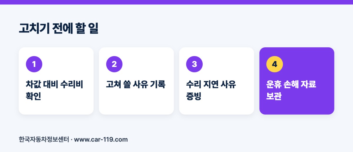 고치기 전에 할 일