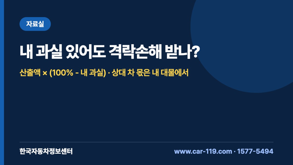 내 과실 있어도 격락손해 받나?