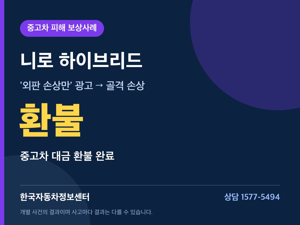 니로 하이브리드 환불