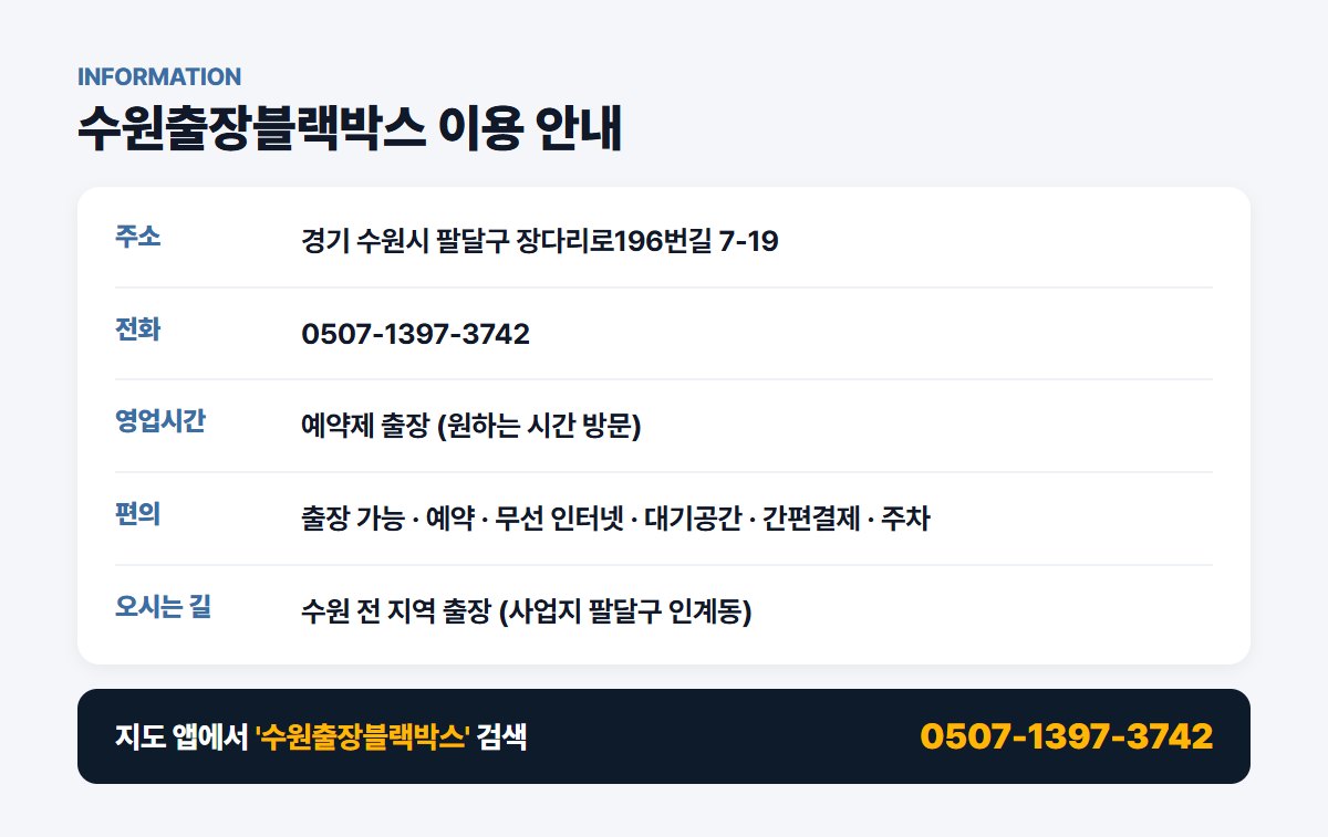 수원출장블랙박스 위치 영업시간 연락처