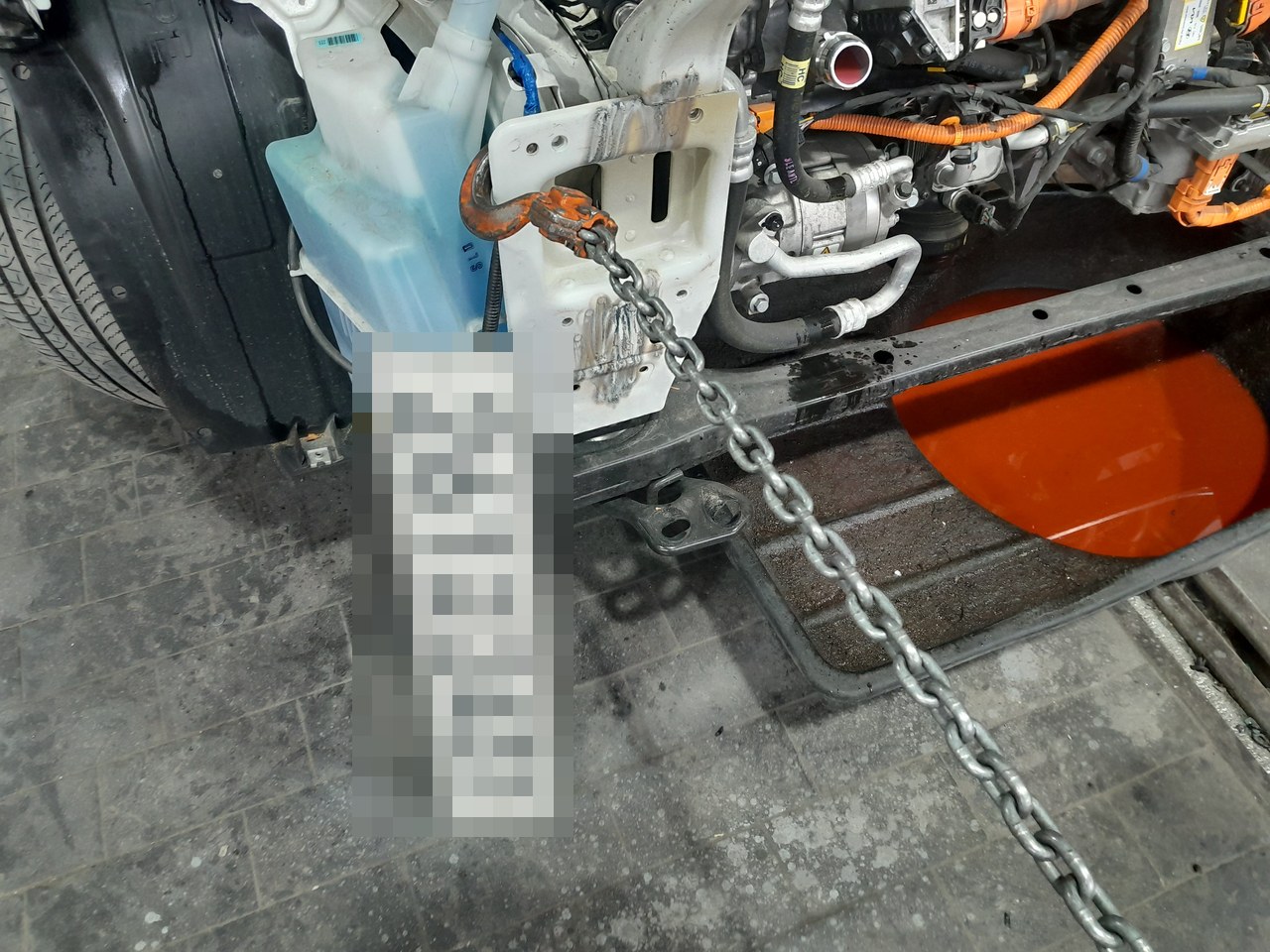 K5 하이브리드 프런트 사이드멤버 견인 수정