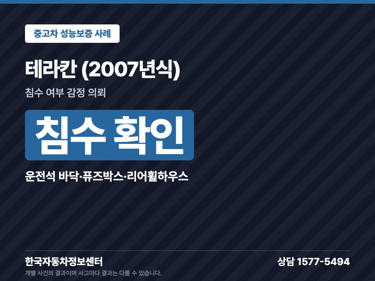테라칸 중고차 침수 감정