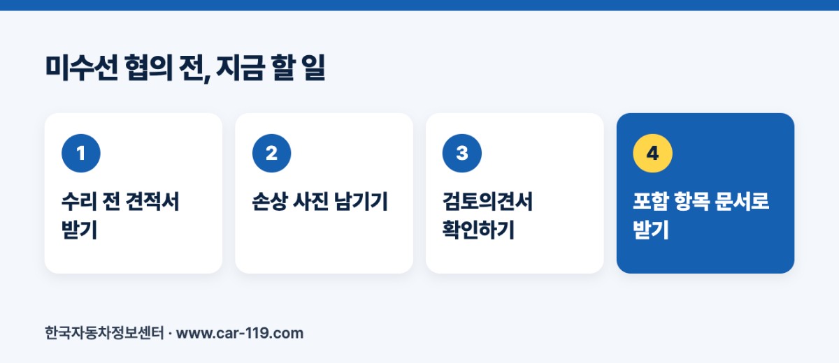 미수선 협의 전, 지금 할 일
