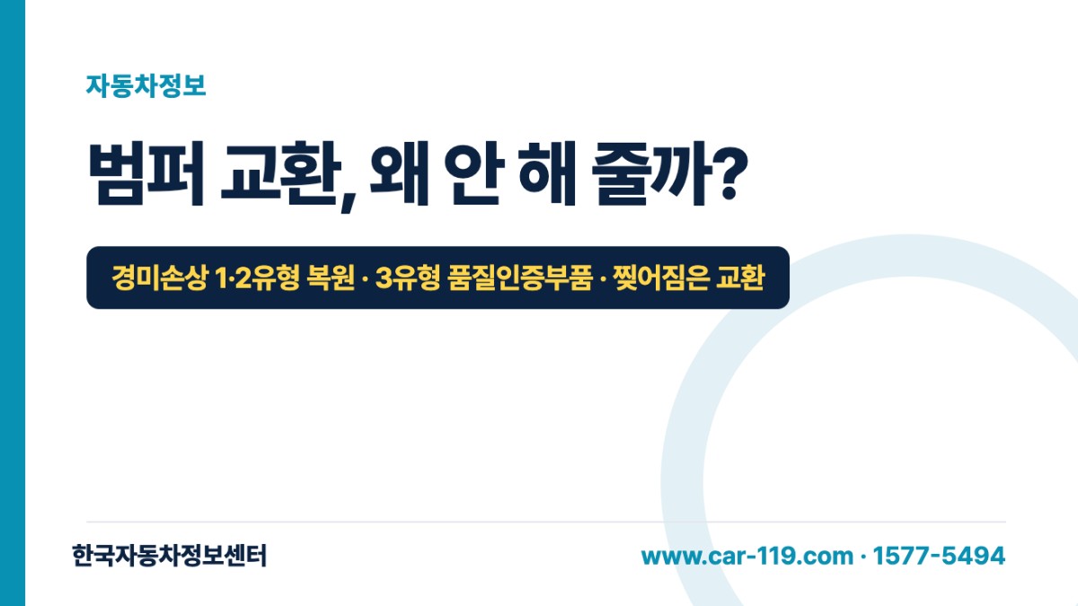범퍼 교환, 왜 안 해 줄까?