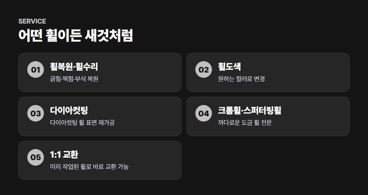 지에스더블유 수원점 주요 서비스